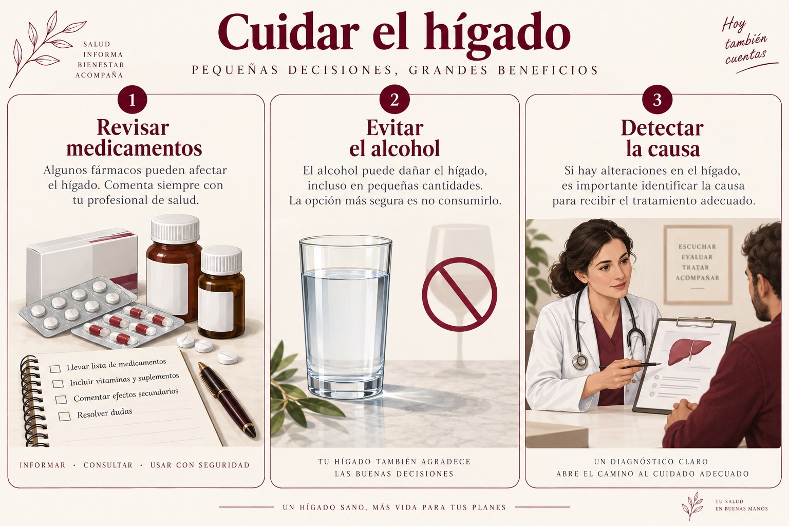 Cuidados del hígado: revisar medicamentos, evitar alcohol e identificar la causa del daño