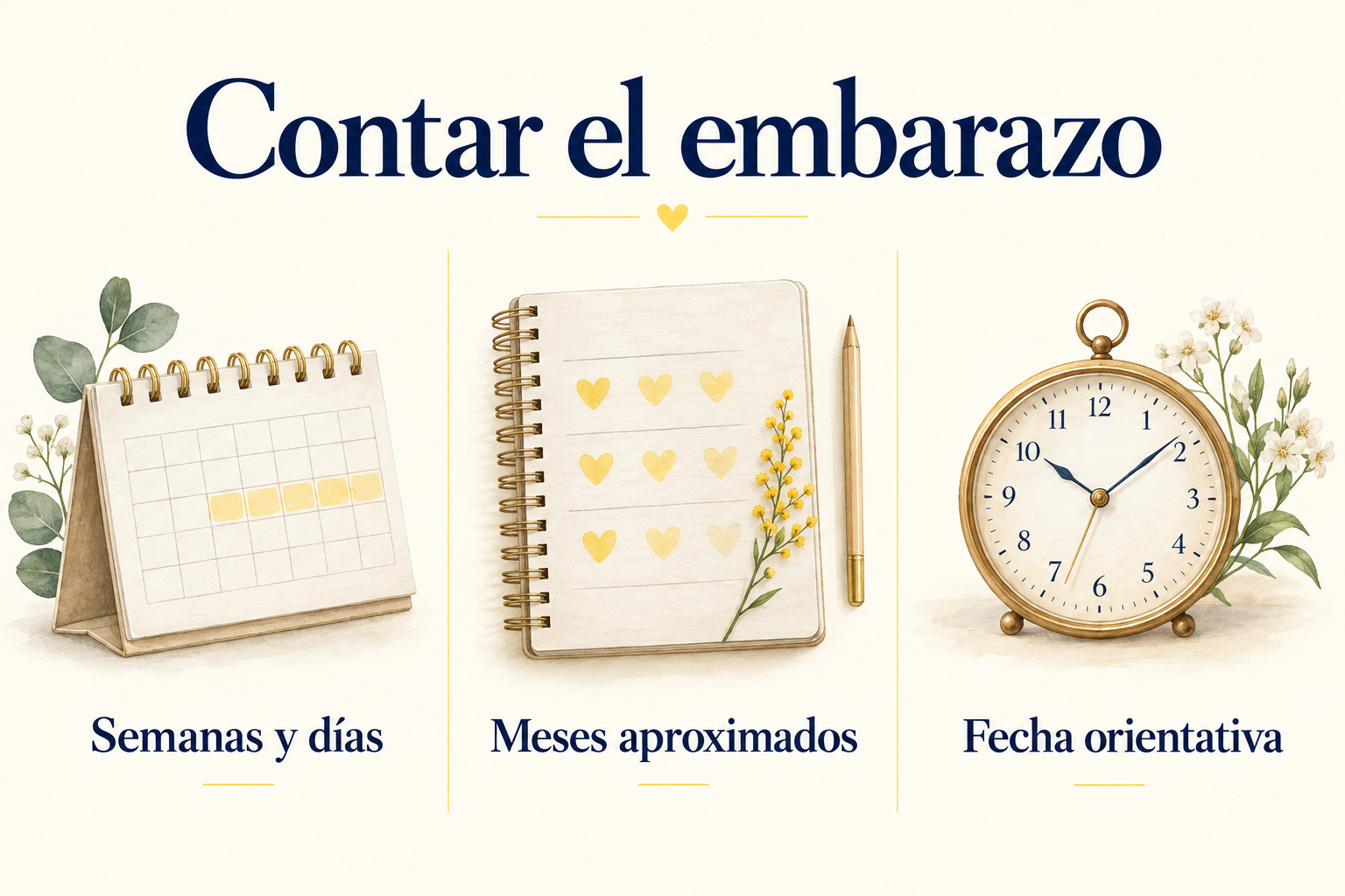 Contar desde la última regla, expresar semanas y días y confirmar la datación en consulta