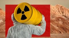 Vista aérea de la montaña Pickaxe en Irán donde se sospecha que existe un búnker nuclear subterráneo