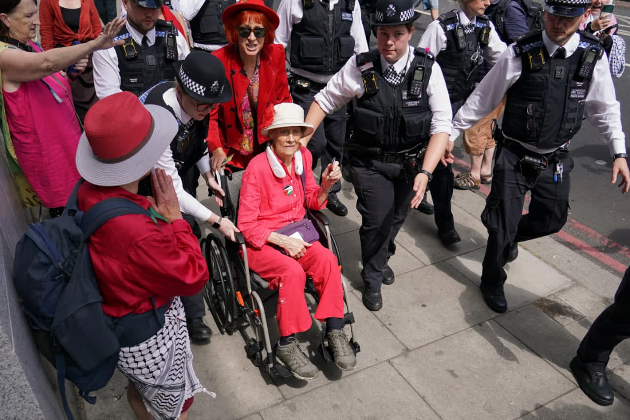 Manifestantes detenidos en Londres durante protesta de apoyo a Palestine Action