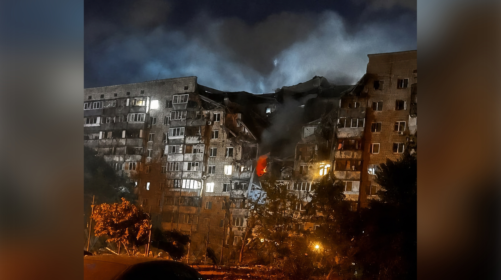 ataque misil Kiev impacta edificio residencial en el barrio de Podol dejando daños visibles