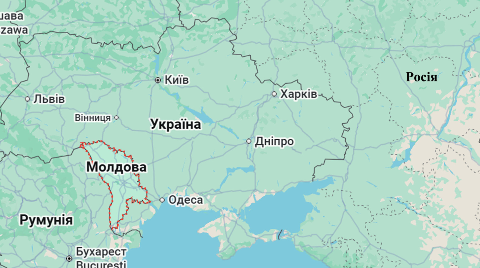 Mapa de Rusia y Moldavia con tensiones geopolíticas que amenazan la estabilidad europea