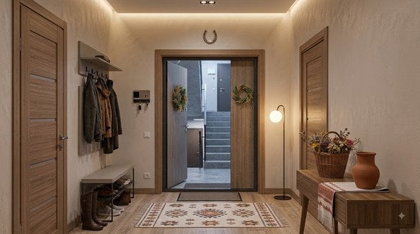 Amuletos para la puerta de entrada colocados para proteger el hogar de energías negativas