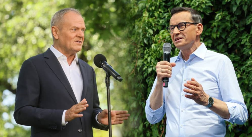 Morawiecki y Tusk durante el debate político en Polonia sobre el futuro del gobierno