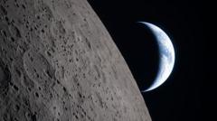 Cráter formado por el impacto Luna SpaceX del cohete Falcon en la superficie lunar