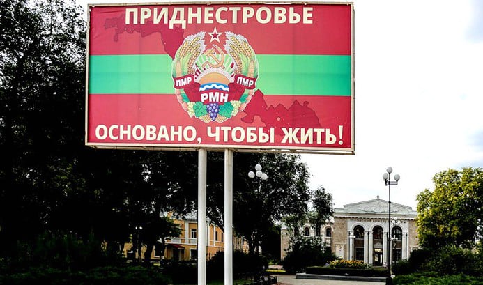 Mapa de Moldavia y Transnistria durante la crisis gas Transnistria con infraestructura energética afectada