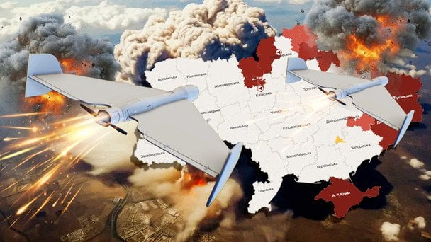ataque drones Ucrania lanzado por Rusia desde cinco frentes simultáneos durante la noche
