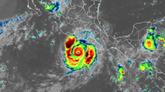 Huracán Polo categoría 5 visto desde satélite frente a las costas del Pacífico mexicano