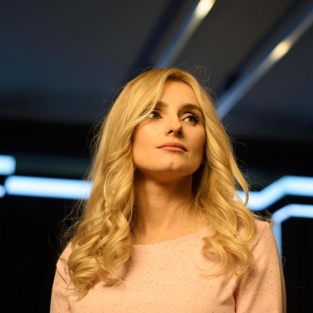 Iryna Fedyshyn en su primera aparición pública tras la pérdida de su hija