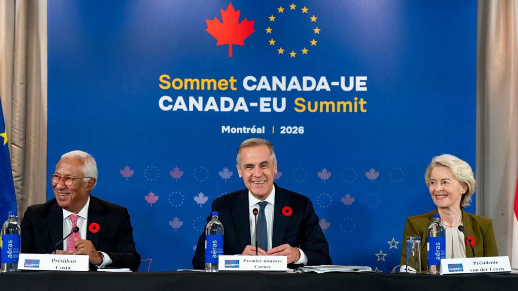 Representantes de la UE y Canadá firman el acuerdo UE Canadá en una cumbre bilateral